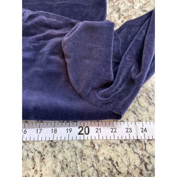 Erika Women’s Navy Velour Zip Jacket L Purple Lounge Casual Retro Y2K Track Coat - Picture 6 of 7